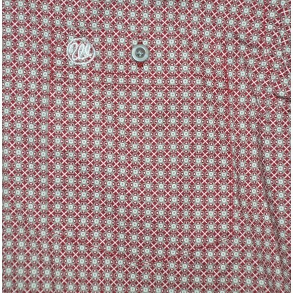 Wrangler Boys XL Red Button Down Long Sleeve Western Dress Shirt Geometric Print - Picture 4 of 9